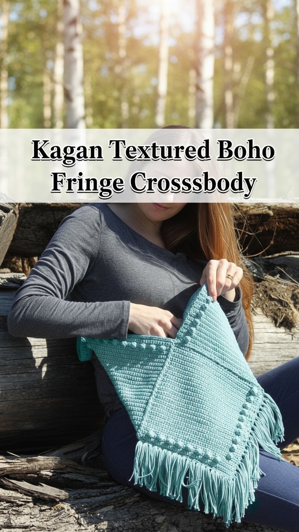 Kagan Textured Boho Fringe Crossbody