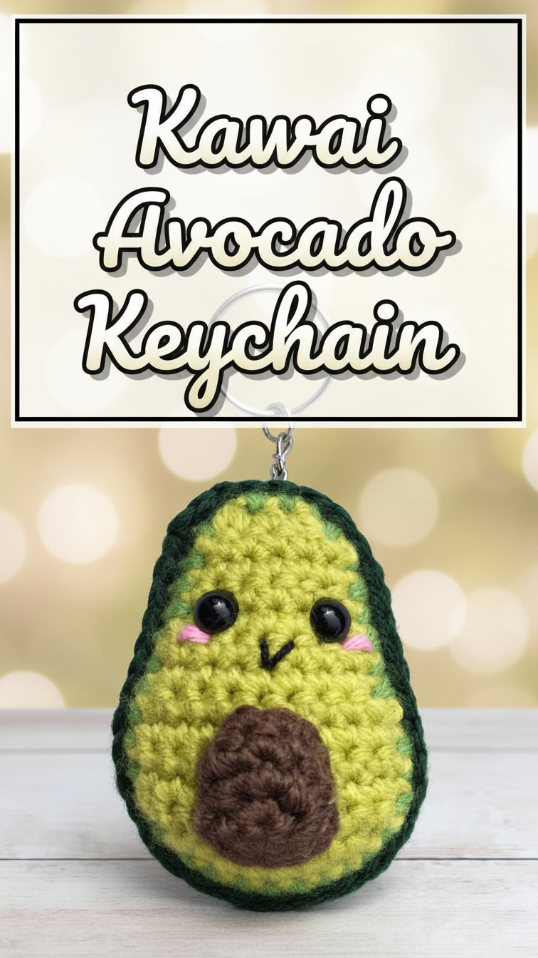 Kawaii Avocado Keychain