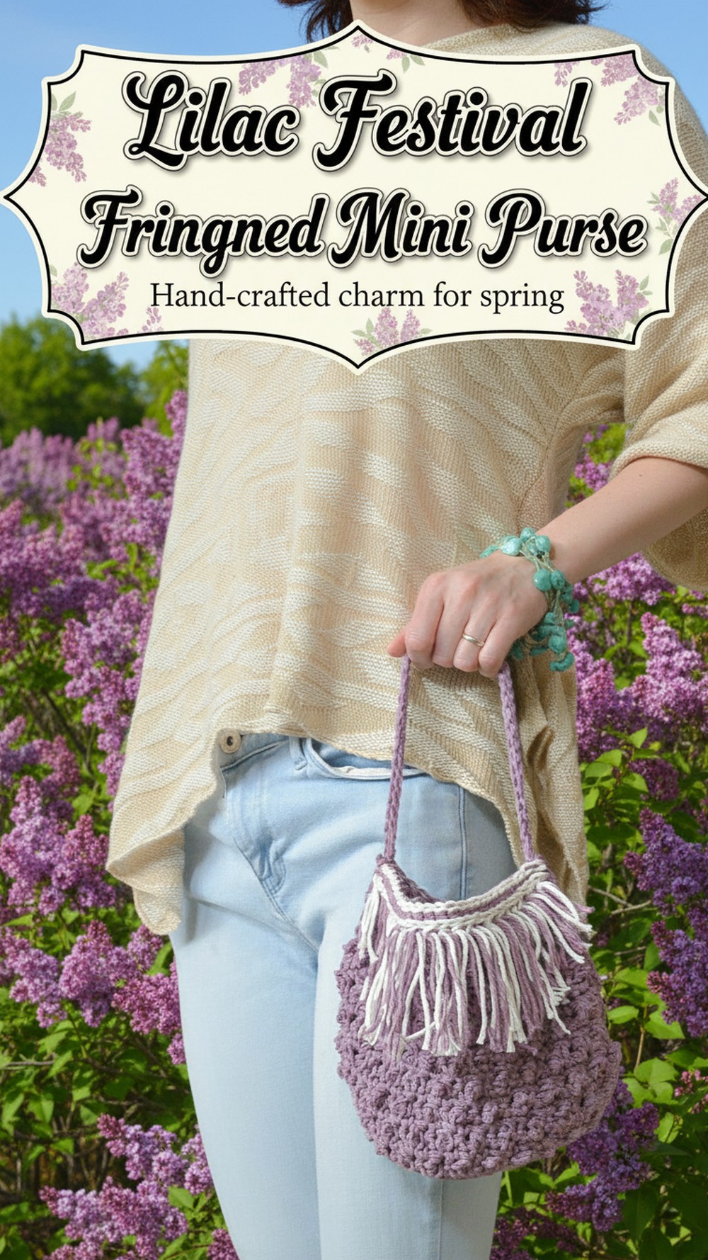 Lilac Festival Fringed Mini Purse