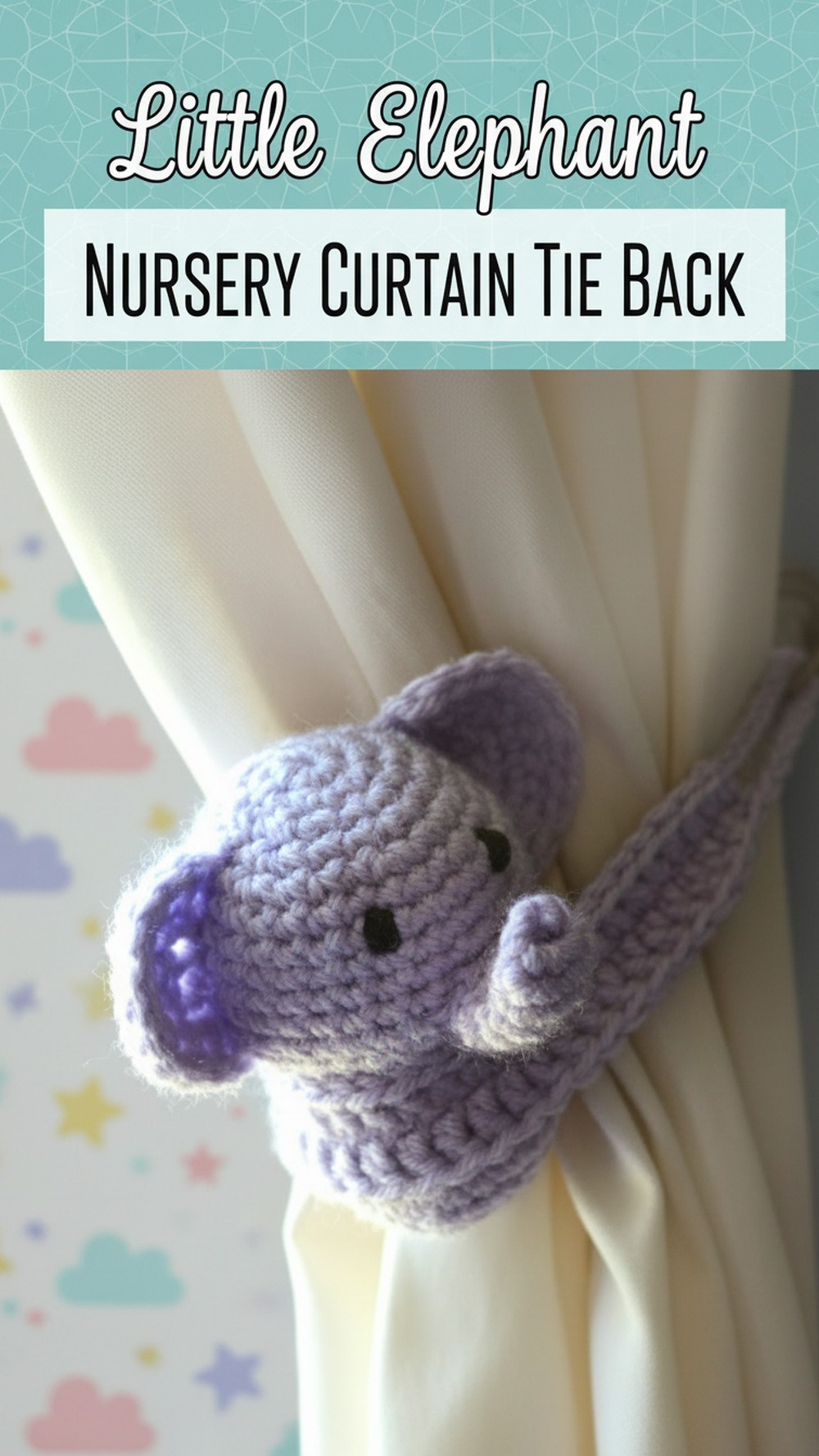 Little Elephant Nursery Curtain Tie Back