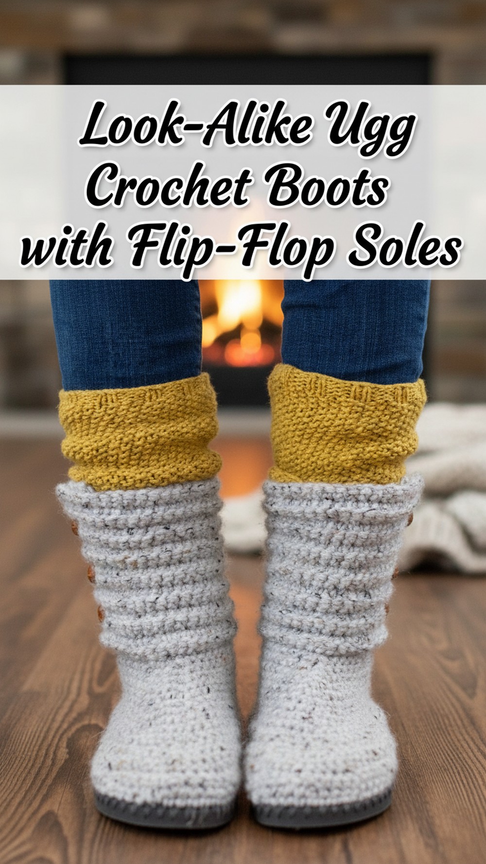 Look-Alike Ugg Crochet Boots with Flip-Flop Soles