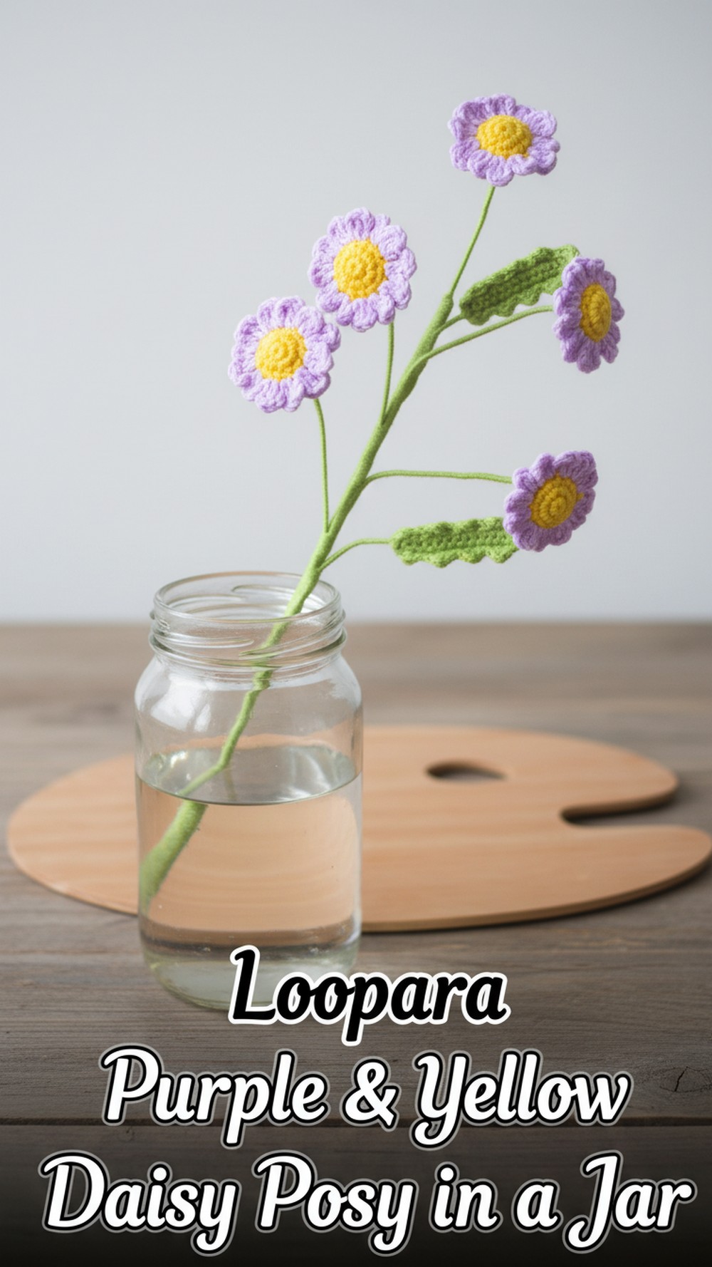 Loopara Purple & Yellow Daisy Posy in a Jar