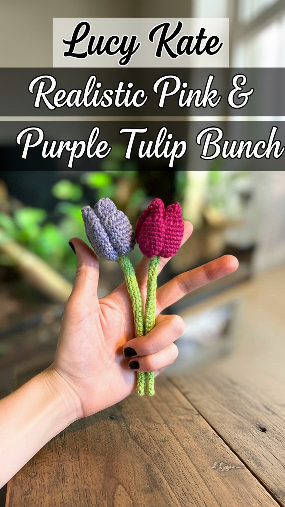 Lucy Kate Realistic Pink & Purple Tulip Bunch