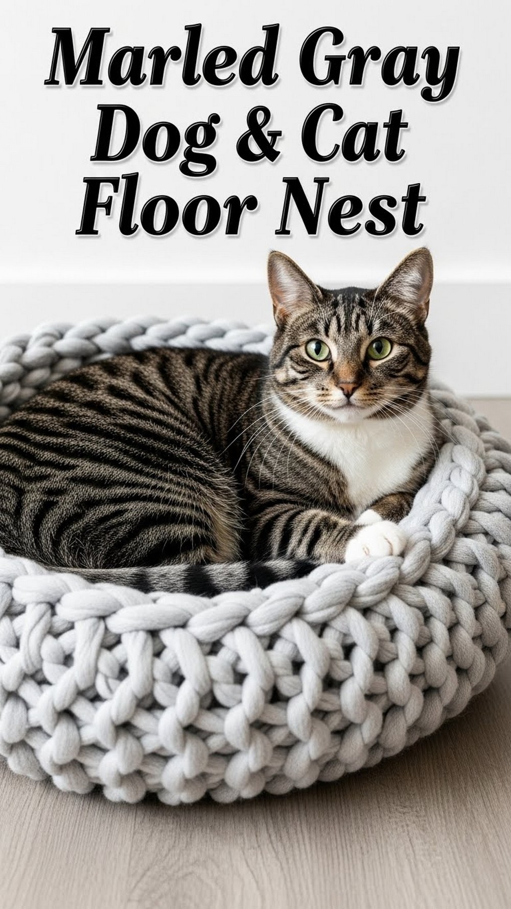 Marled Gray Dog & Cat Floor Nest
