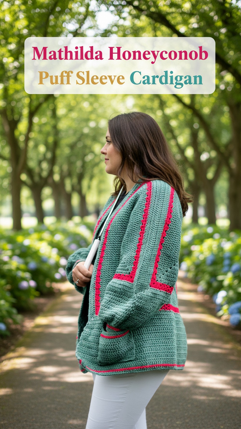 Mathilda Hexagon Puff Sleeve Cardigan