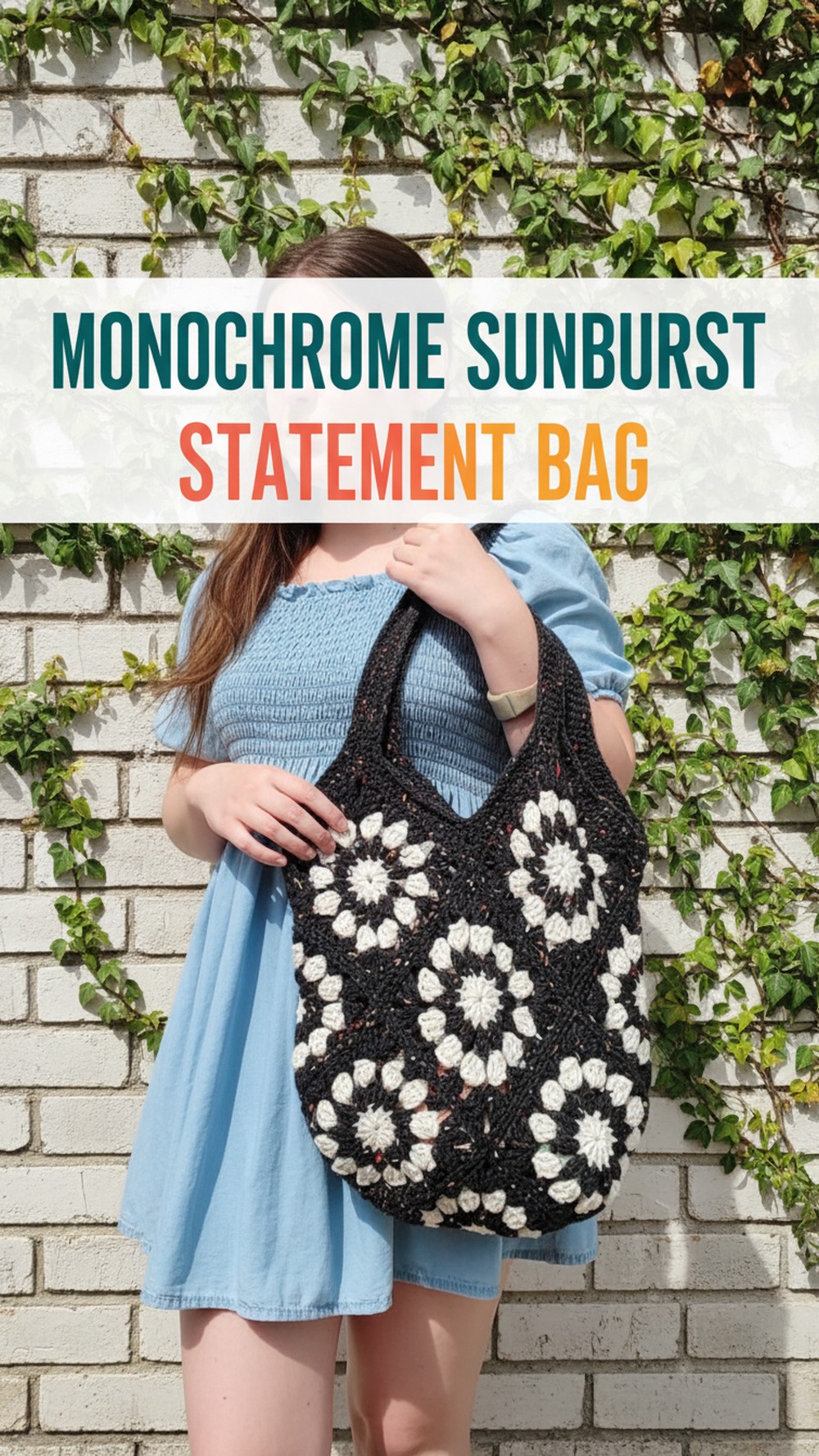 Monochrome Sunburst Statement Bag