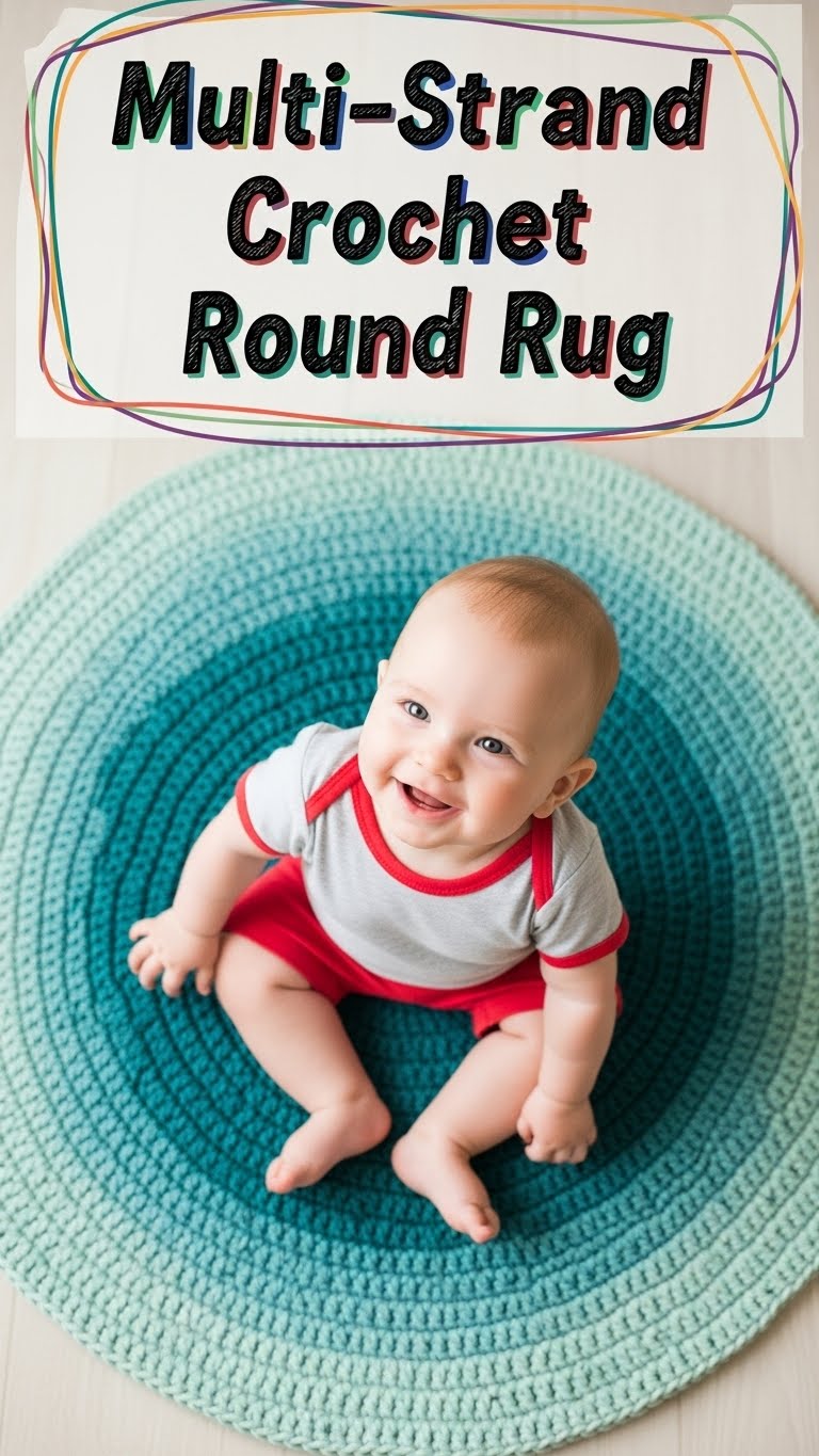 Multi-Strand Crochet Round Rug