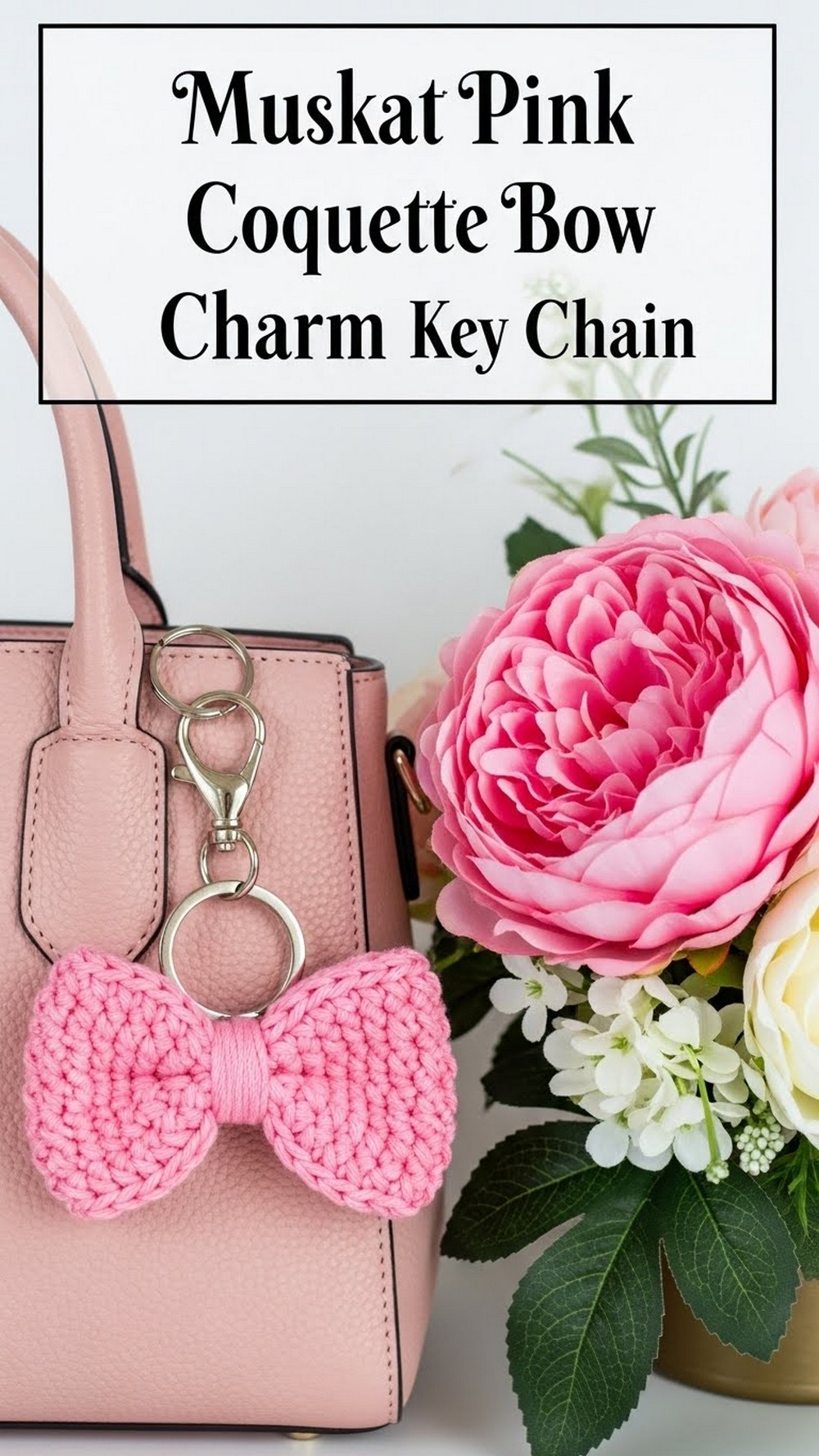 Muskat Pink Coquette Bow Charm Key Chain