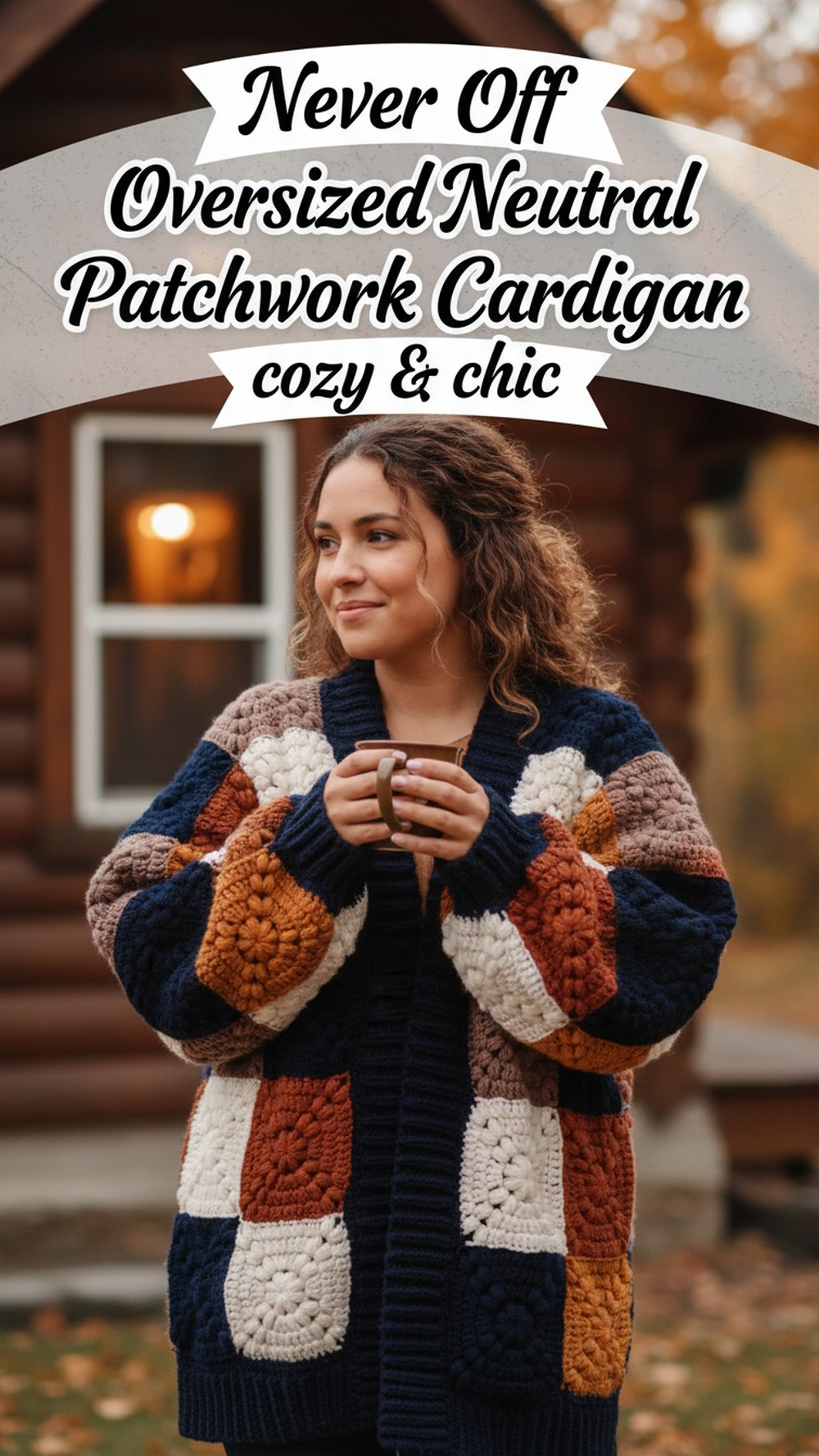 Never Off Oversized Neutral Patchwork Cardigan