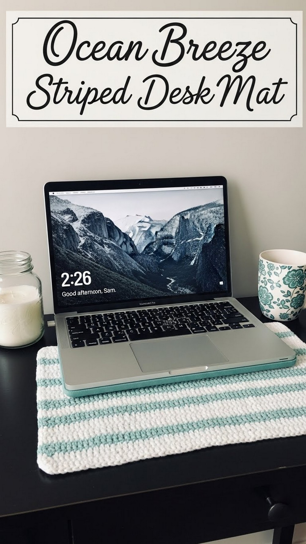 Ocean Breeze Striped Desk Mat