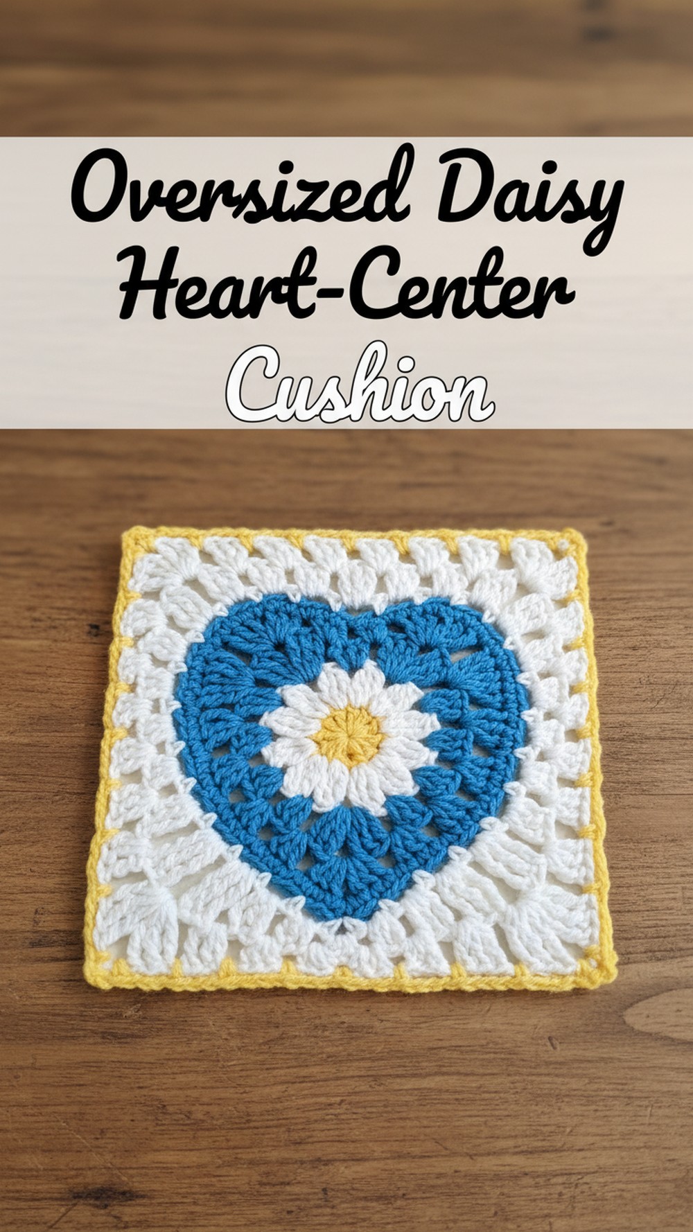 Oversized Daisy Heart-Center Cushion