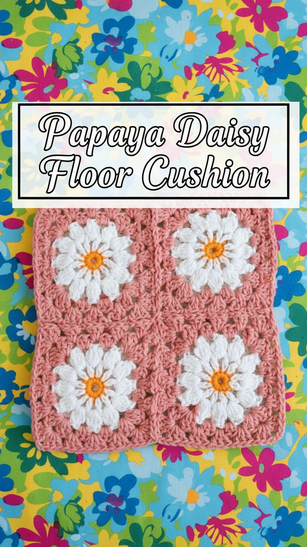 Papaya Daisy Floor Cushion
