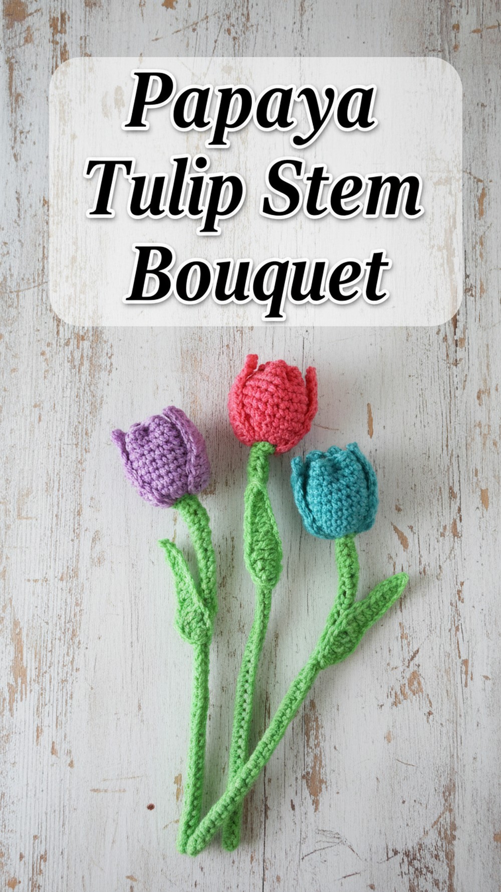 Papaya Tulip Stem Bouquet