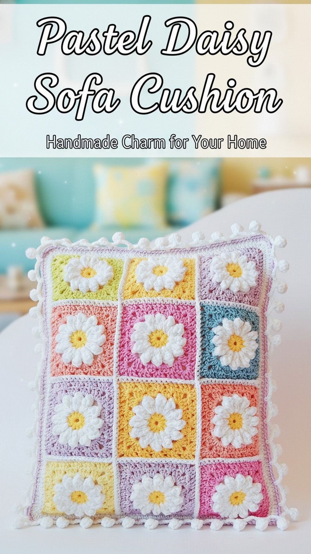 Pastel Daisy Sofa Cushion