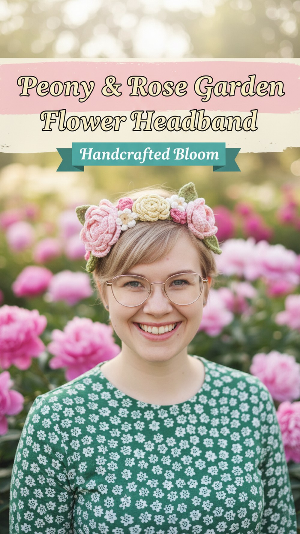 Peony & Rose Garden Flower Headband