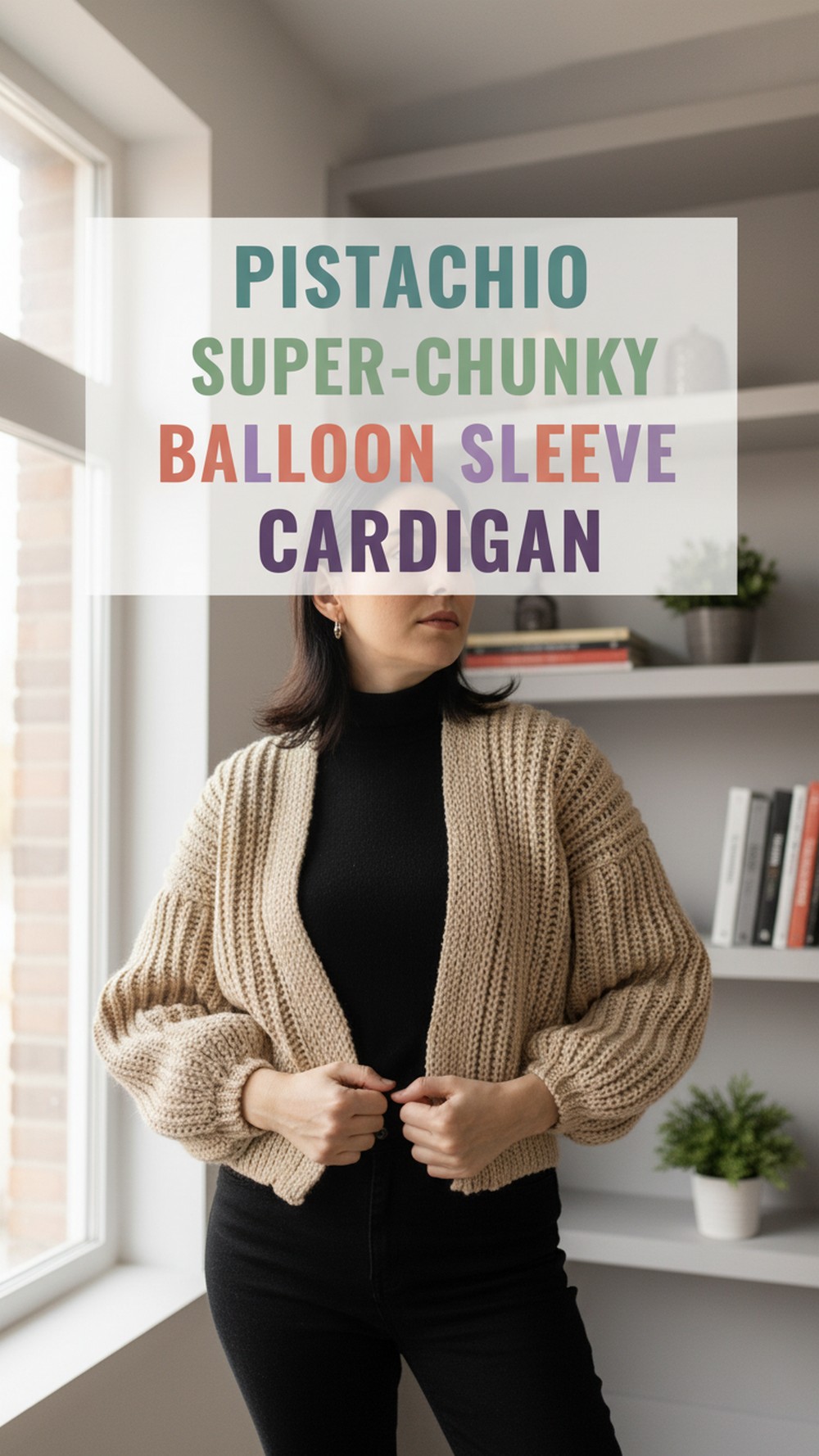 Pistachio Super-Chunky Balloon Sleeve Cardigan
