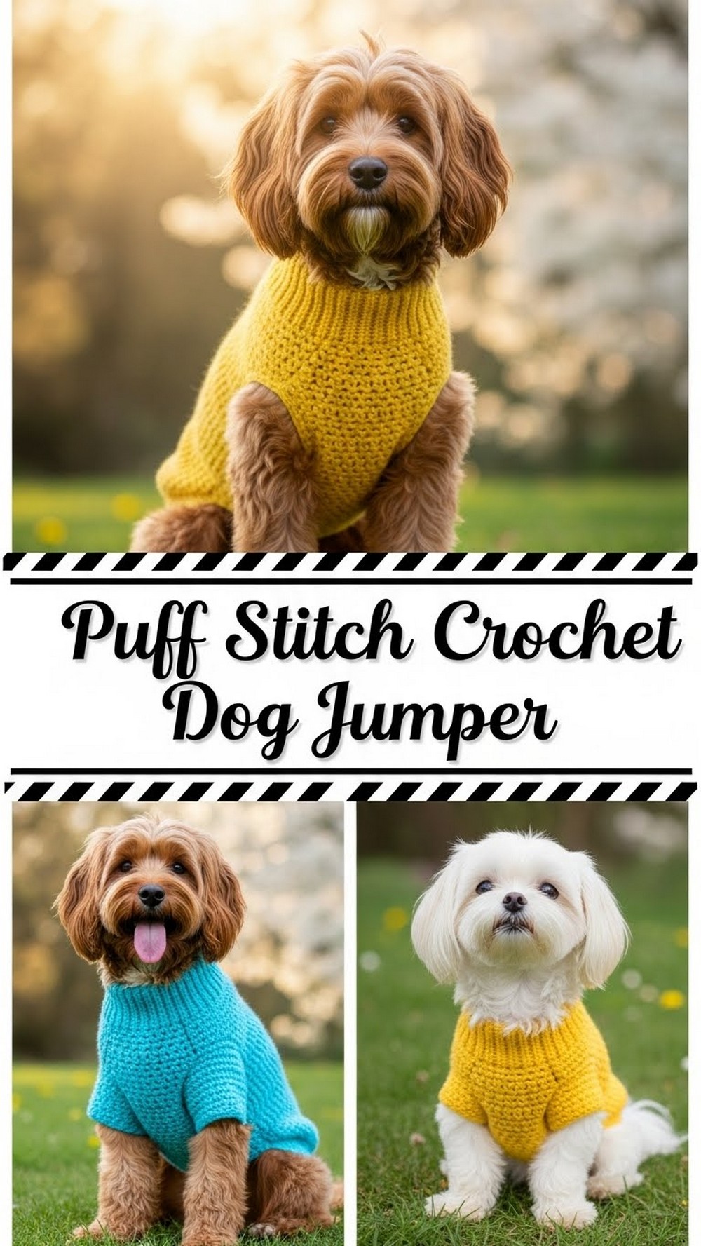 Puff Stitch Crochet Dog Jumper