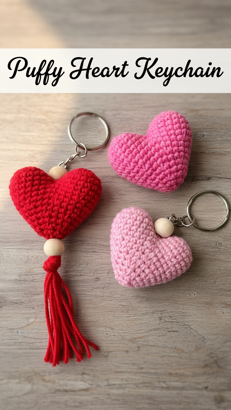 Puffy Heart Keychain
