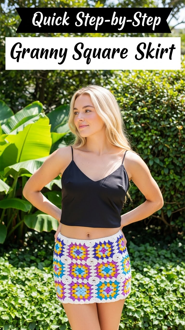 Quick Step-by-Step Granny Square Skirt