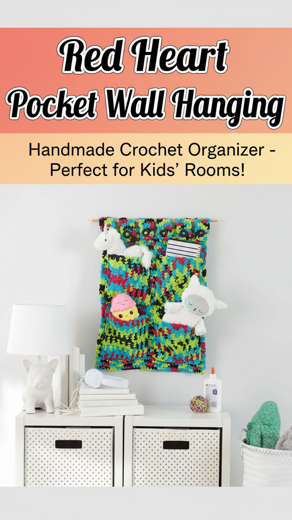 Red Heart Pocket Wall Hanging