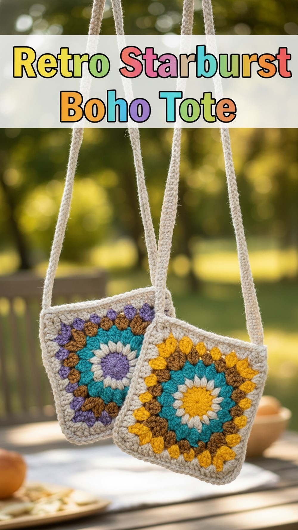 Retro Starburst Boho Tote