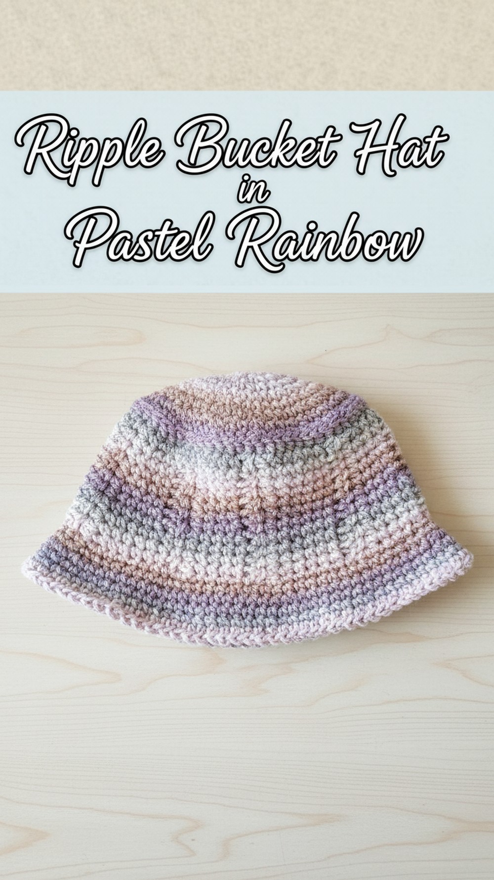 Ripple Bucket Hat in Pastel Rainbow