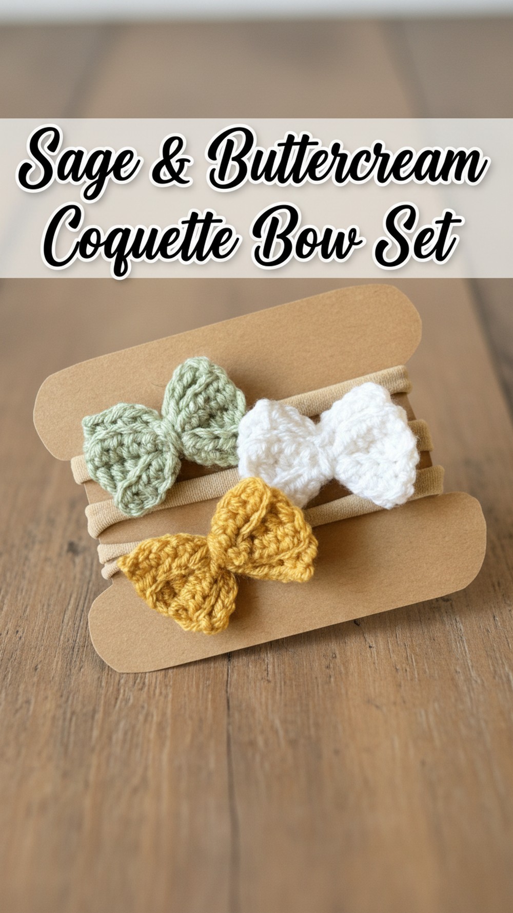 Sage & Buttercream Coquette Bow Set