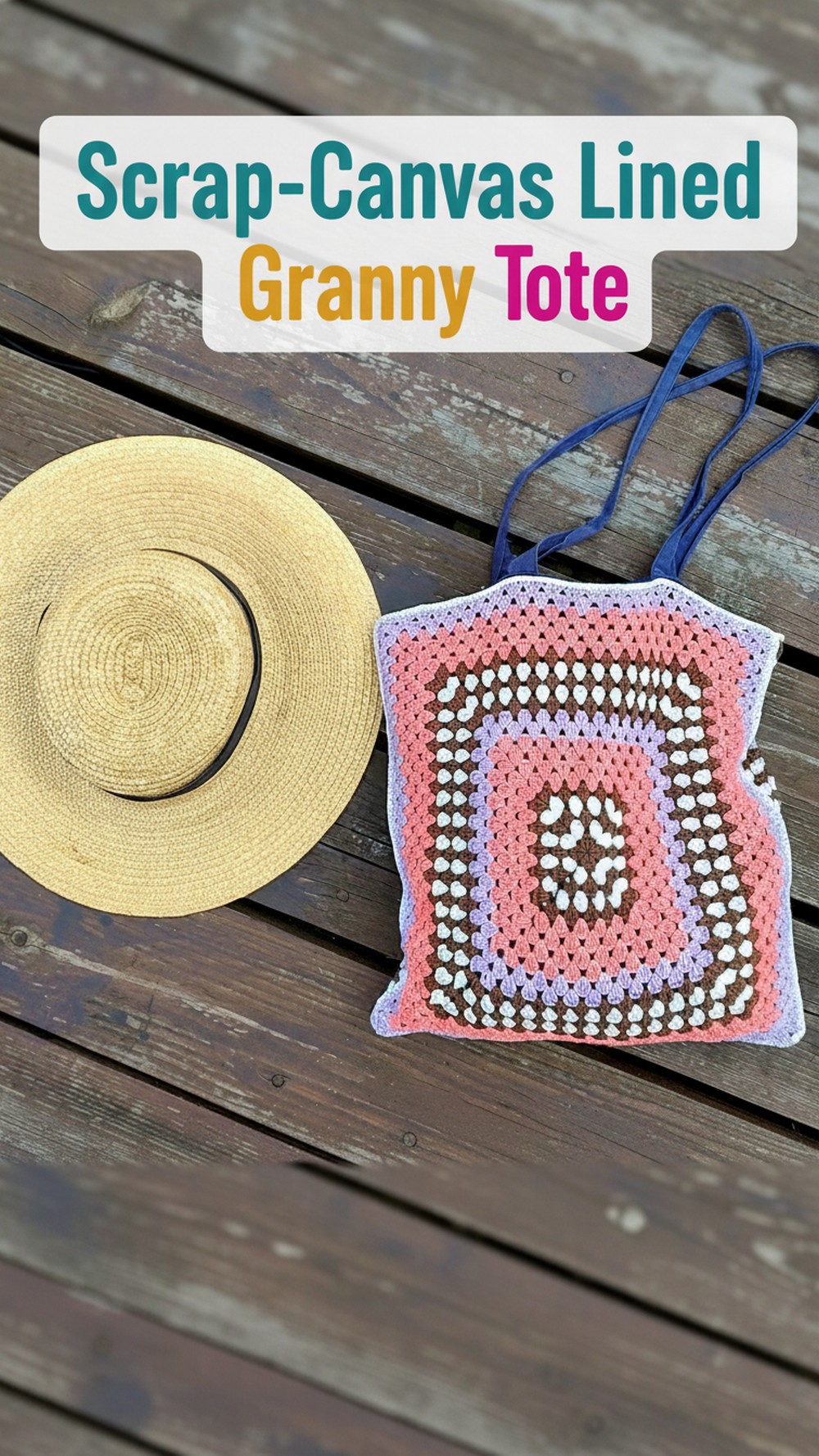 Scrap-Canvas Lined Granny Tote