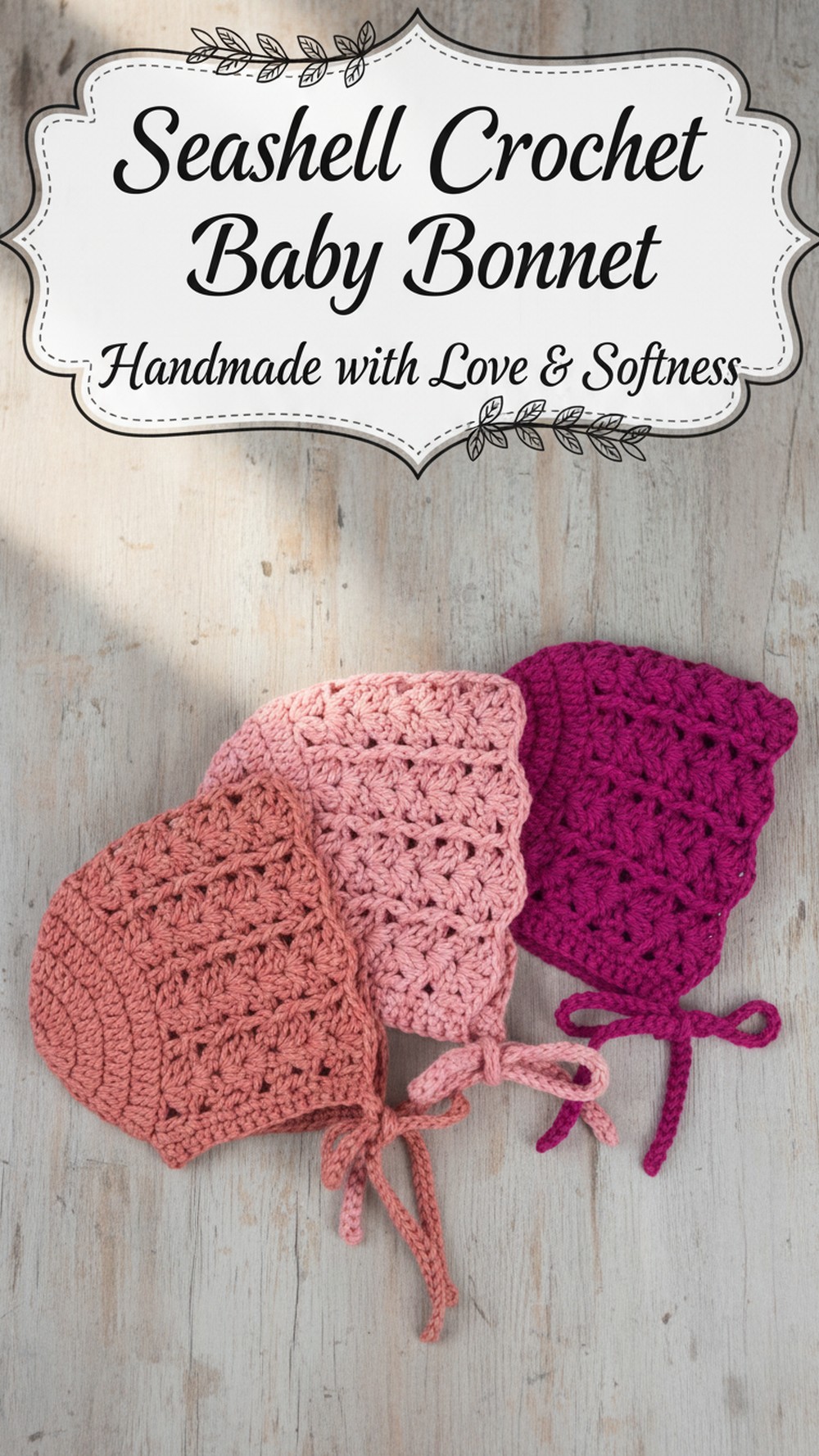 Seashell Crochet Baby Bonnet