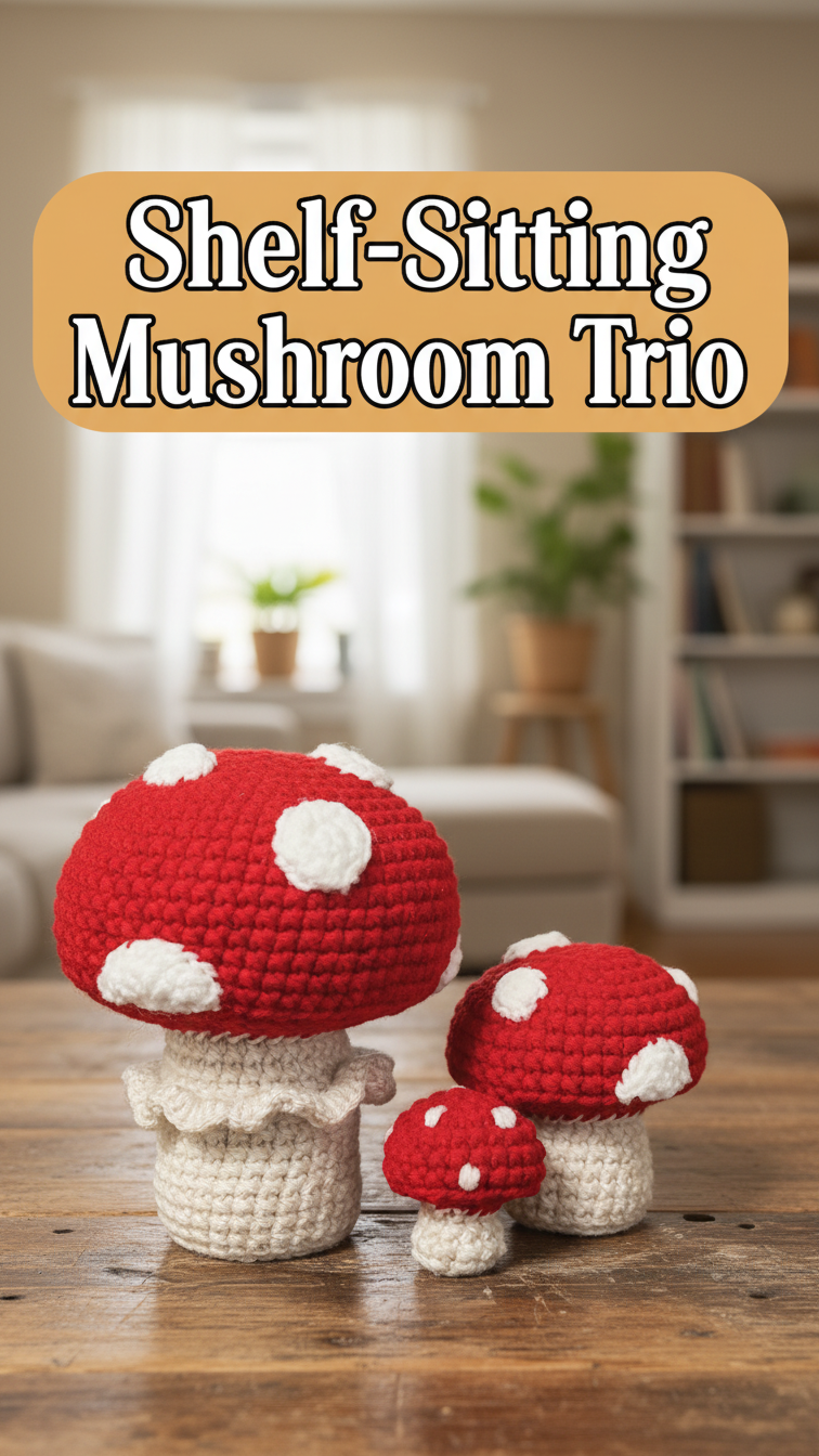 Shelf-Sitting Mushroom Trio
