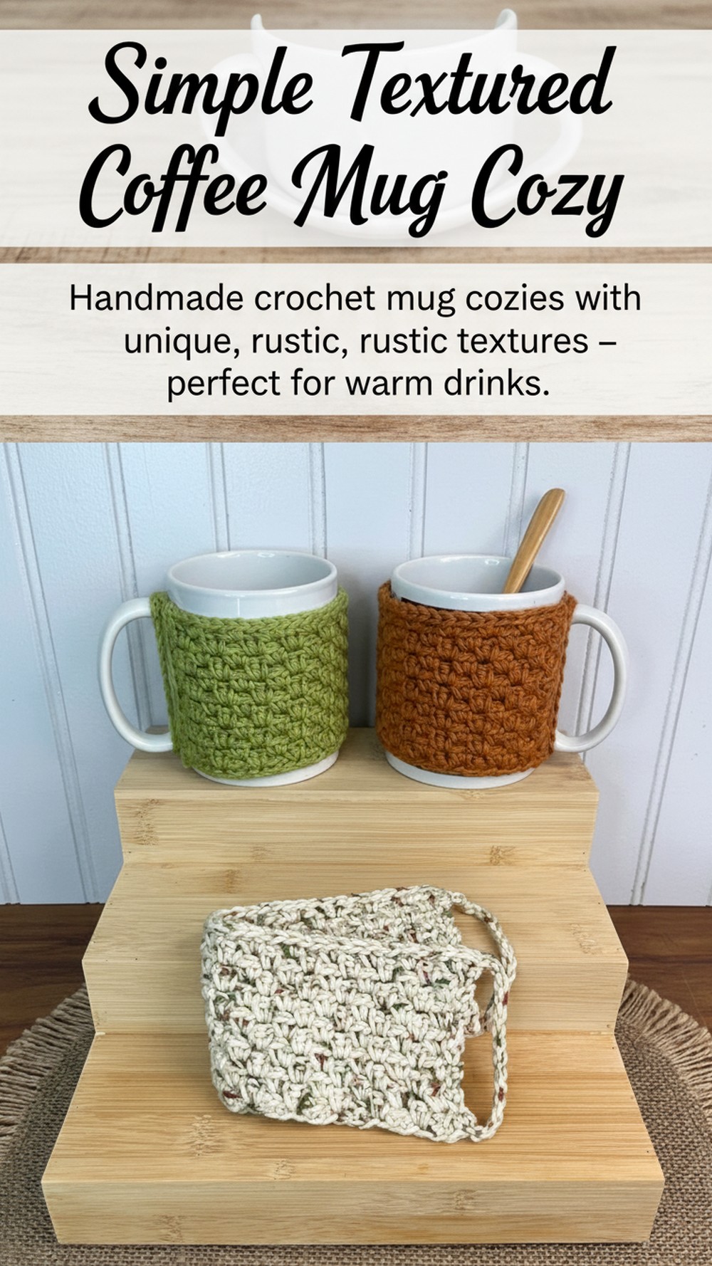 Simple Textured Coffee Mug Cozy