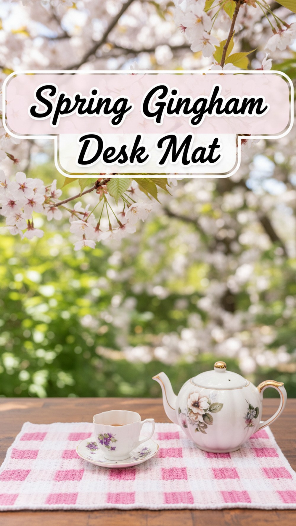Spring Gingham Desk Mat