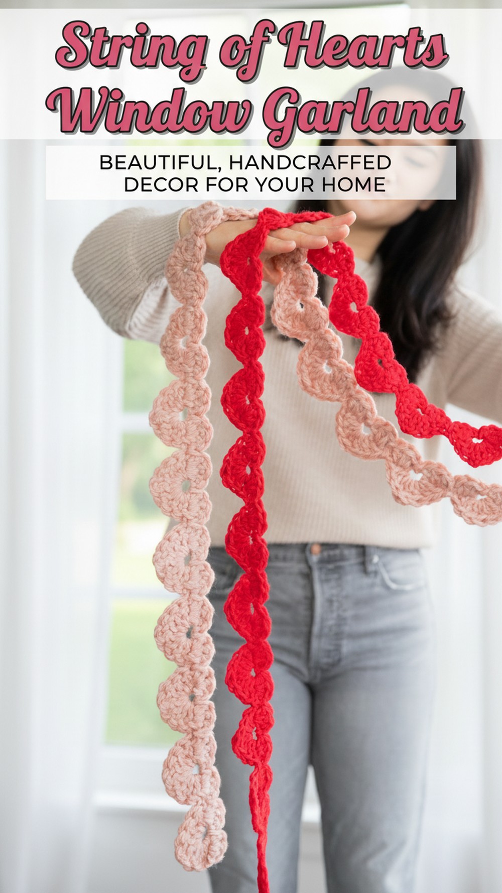 String of Hearts Window Garland