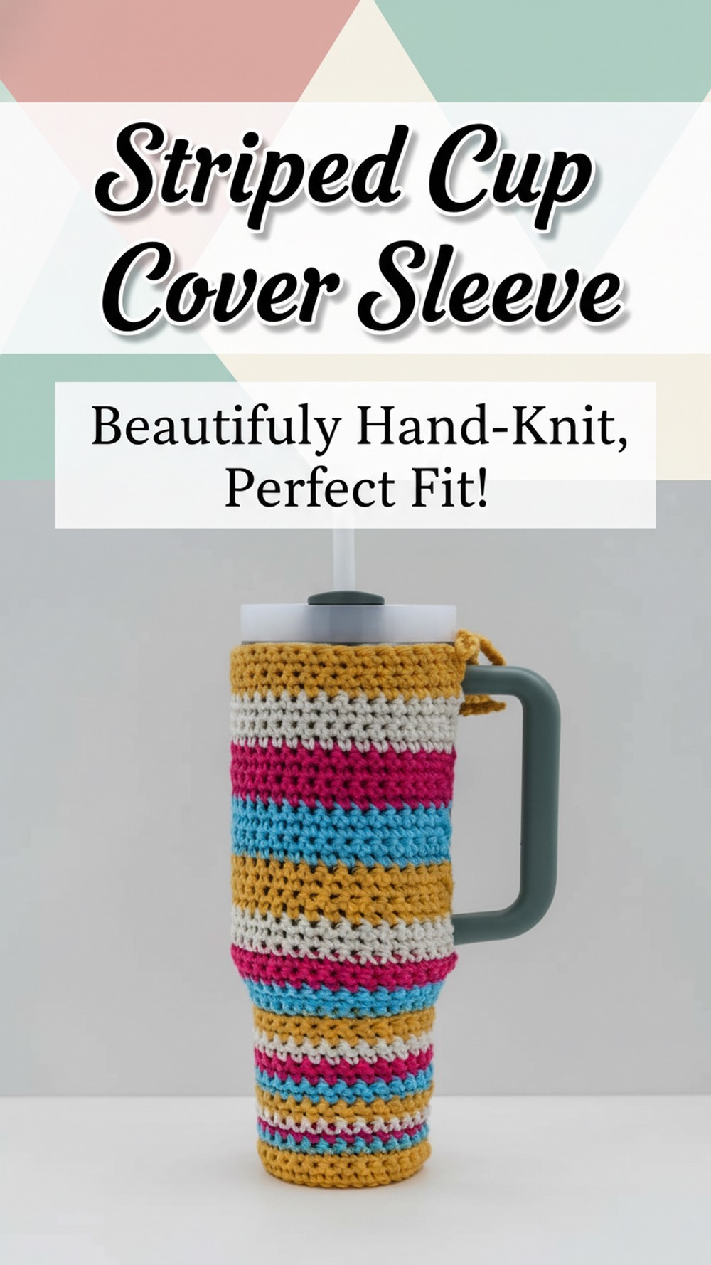 Striped Stanley Cup Cover Sleeve