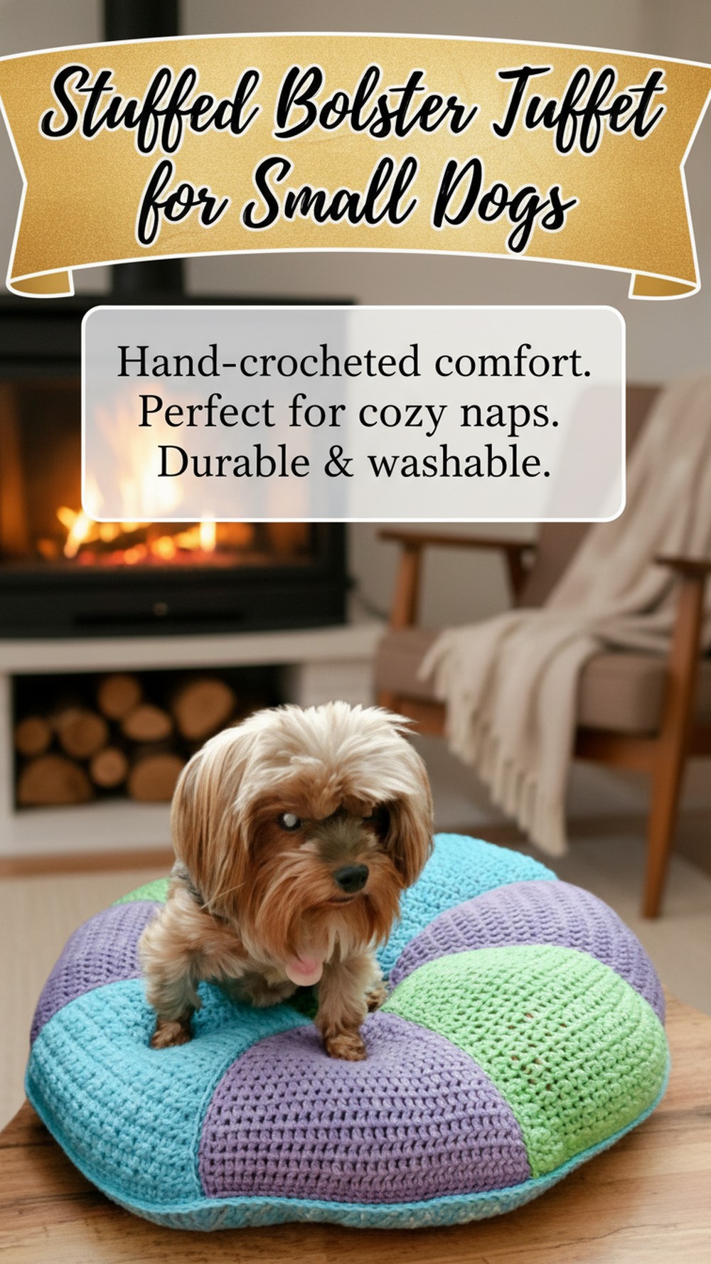 Stuffed Bolster Tuffet for Small Dogs