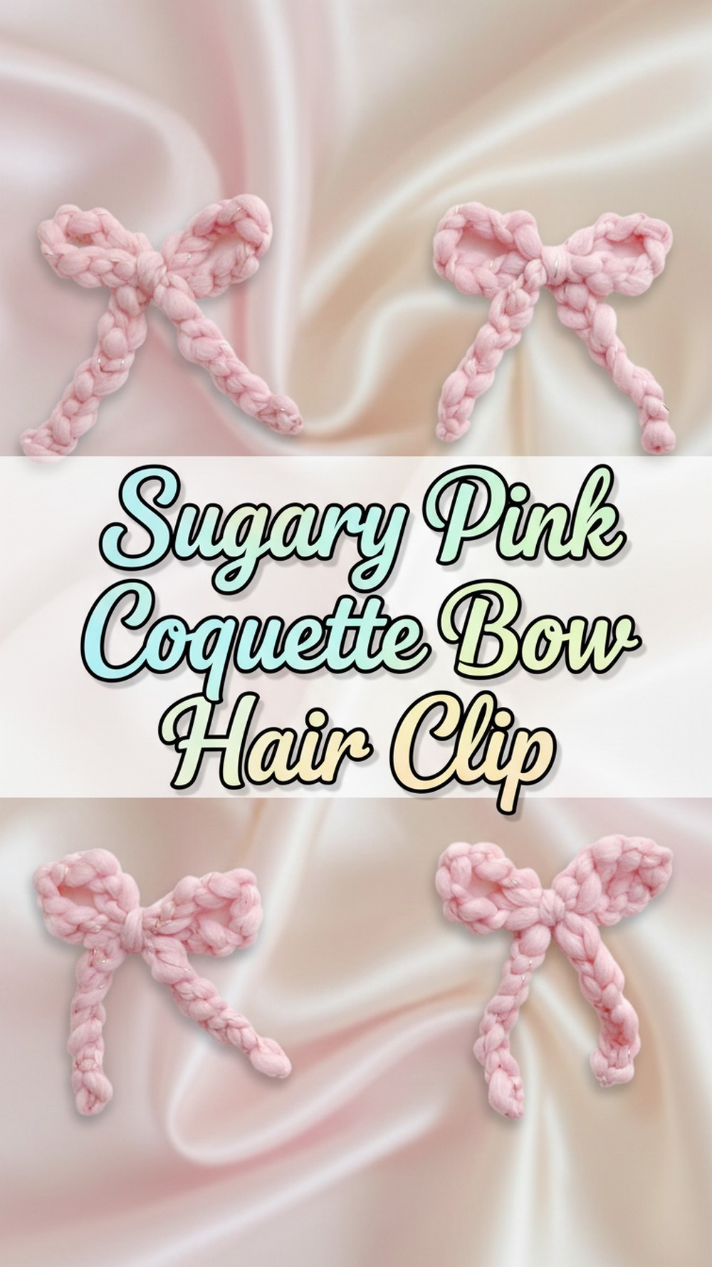 Sugary Pink Coquette Bow Hair Clip