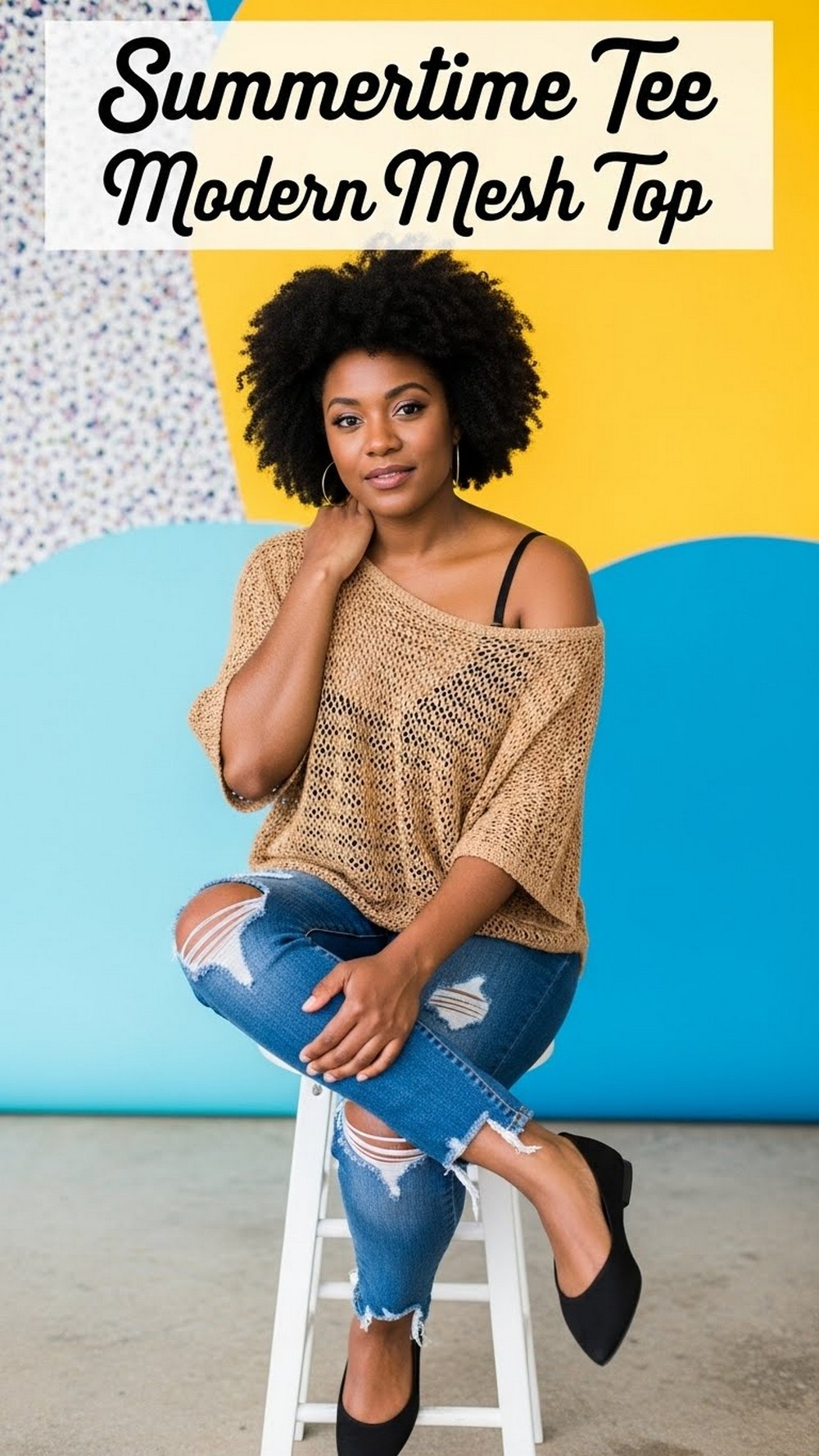 Summertime Tee Modern Mesh Top