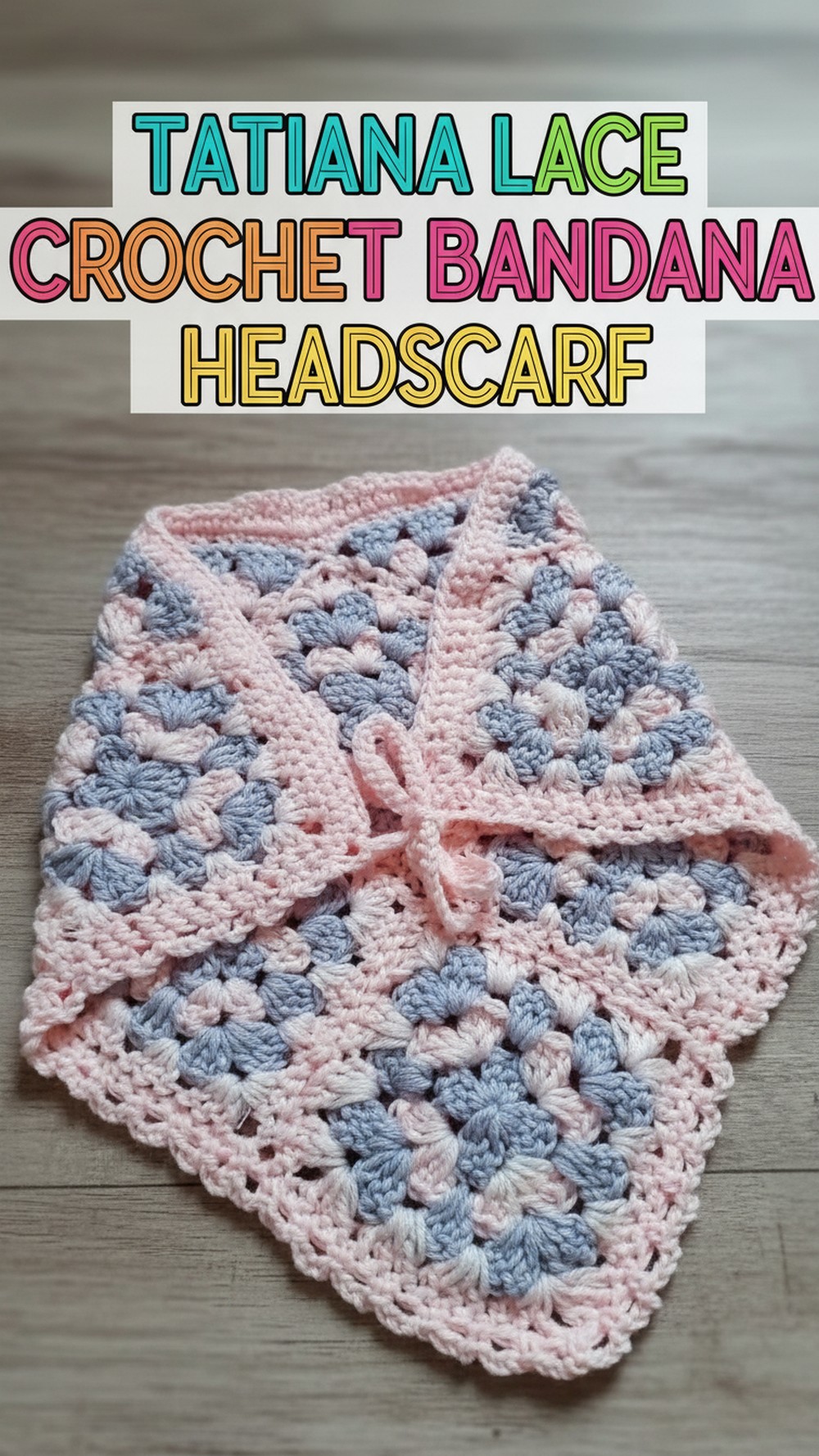 Tatiana Lace Crochet Bandana Headscarf