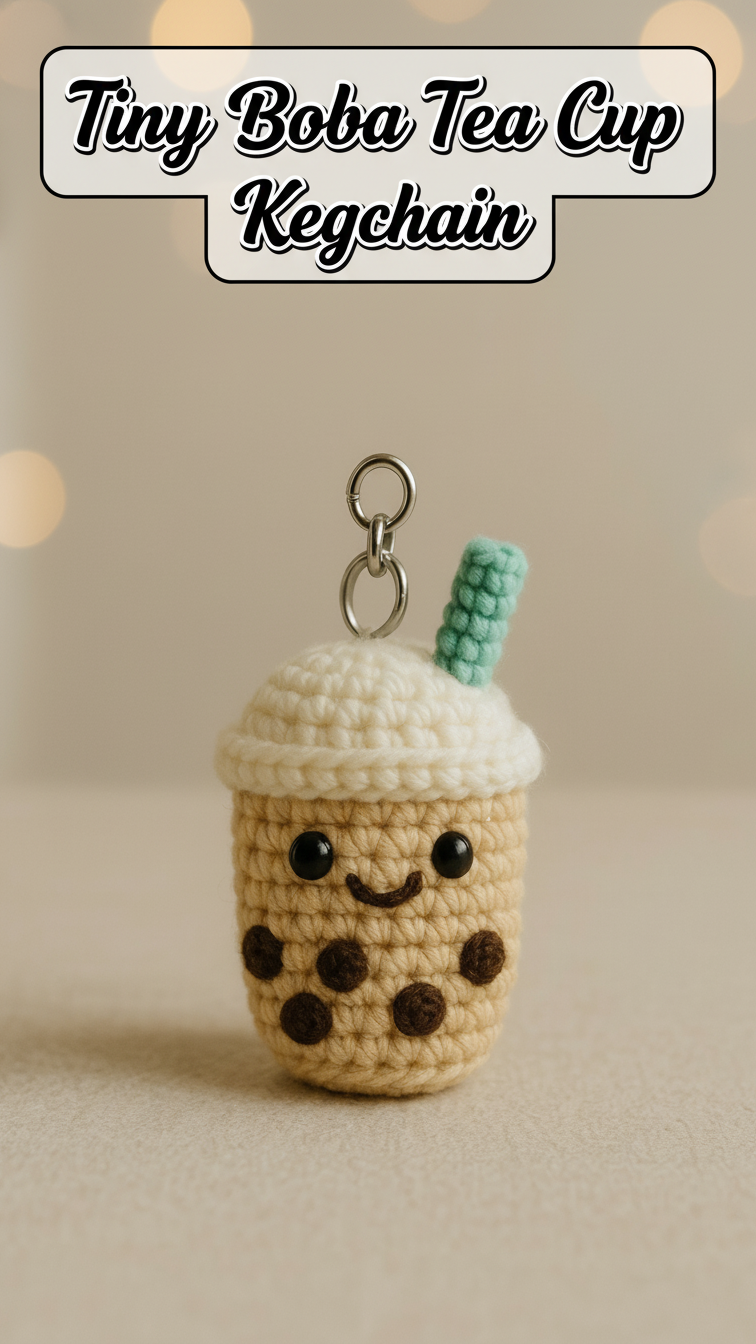 Tiny Boba Tea Cup Keychain