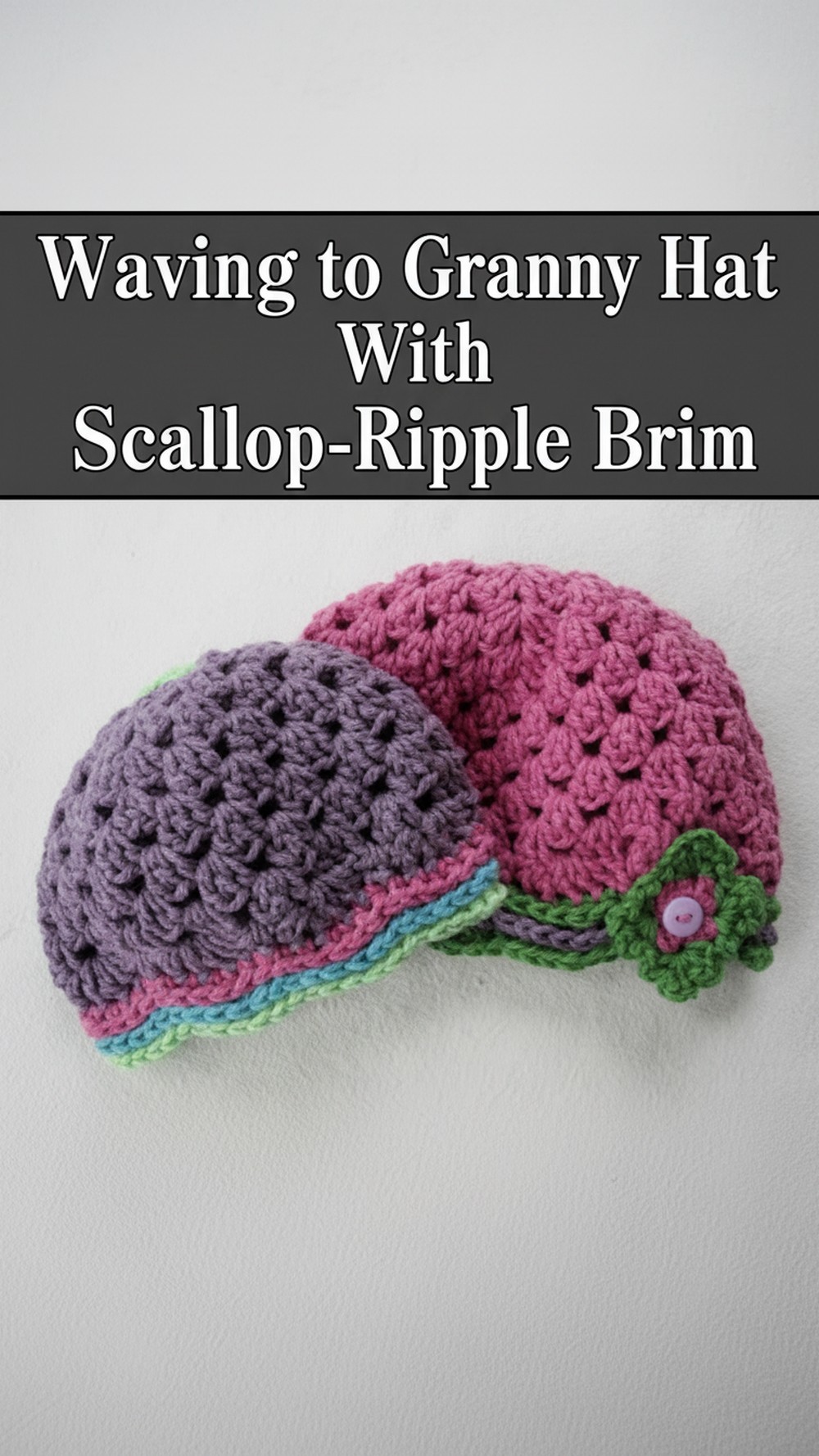 Waving to Granny Hat With Scallop-Ripple Brim