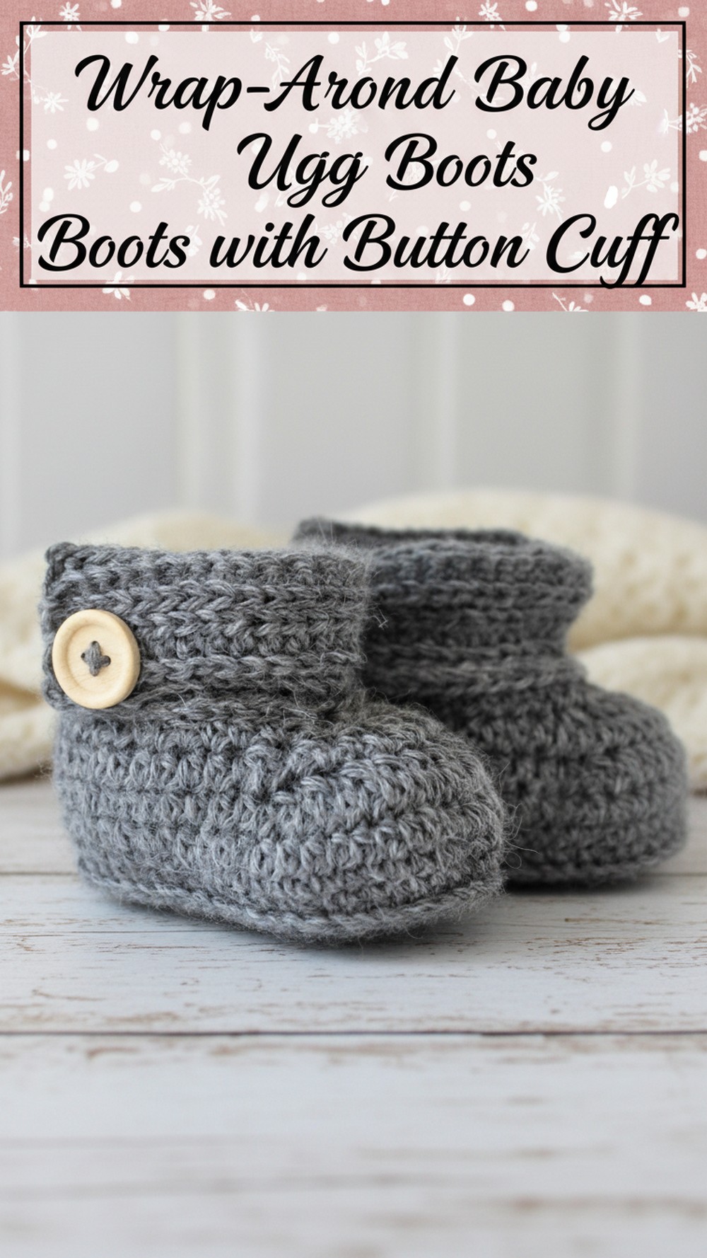 Wrap-Around Baby Ugg Boots with Button Cuff