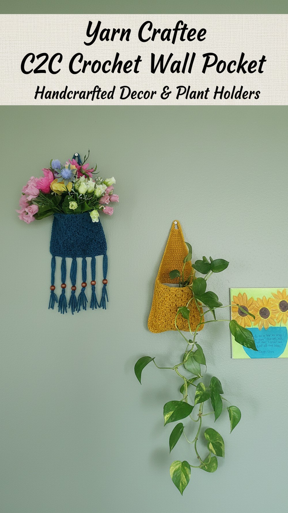 Yarn Craftee CC Crochet Wall Pocket