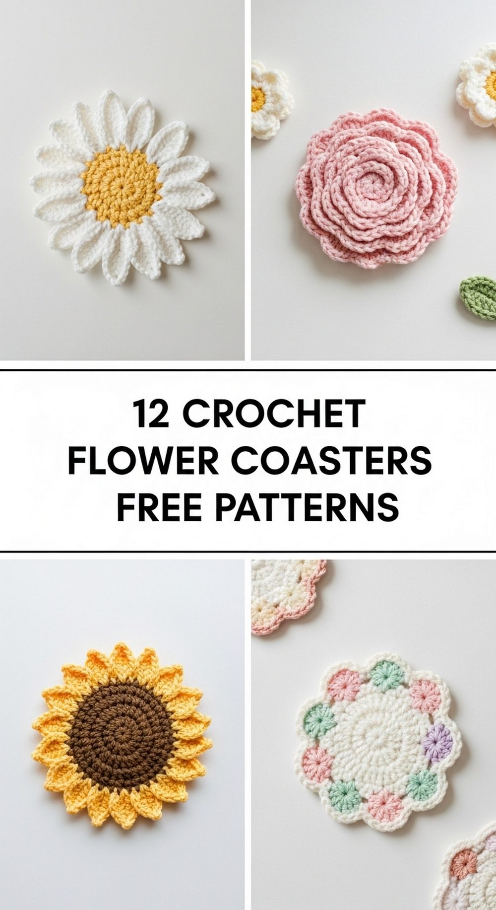 Crochet Flower Coasters Free Patterns