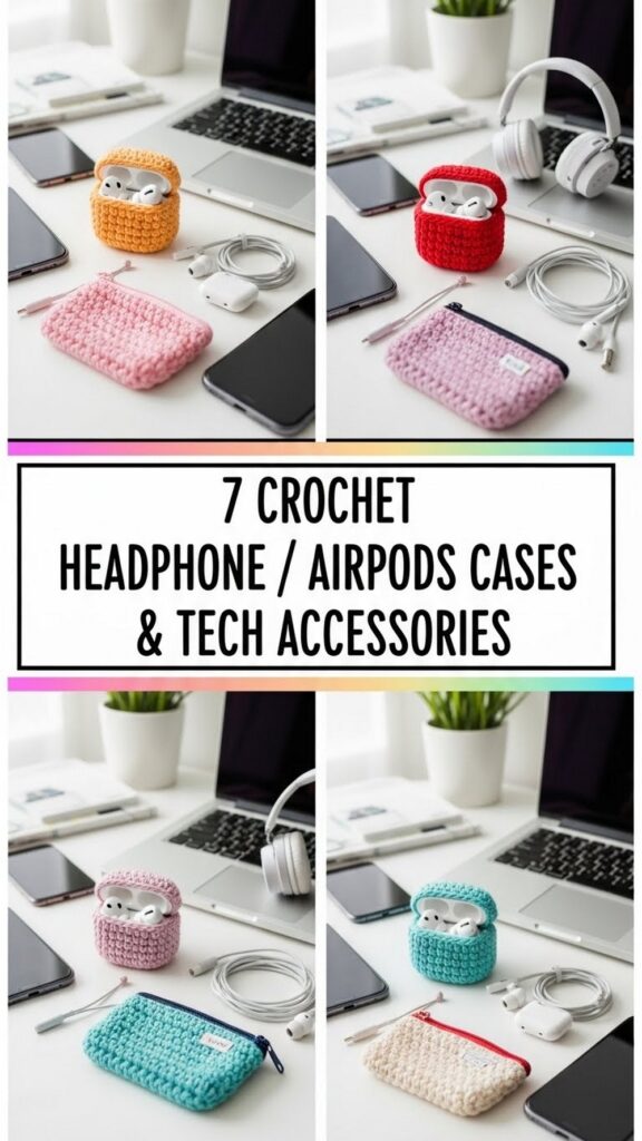 Crochet Headphone AirPods Cases & Tech Accessories