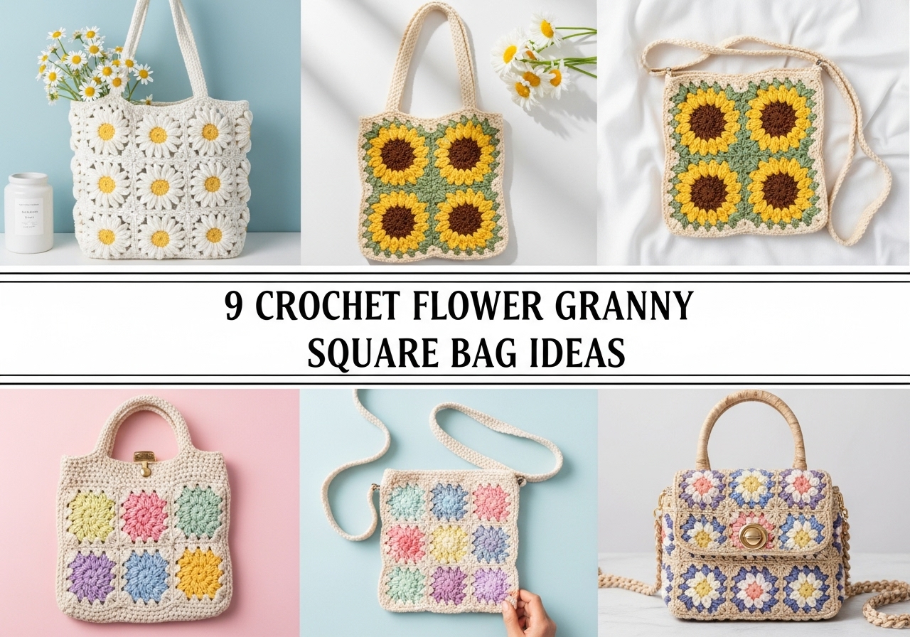 Crochet Flower Granny Square Bag Ideas