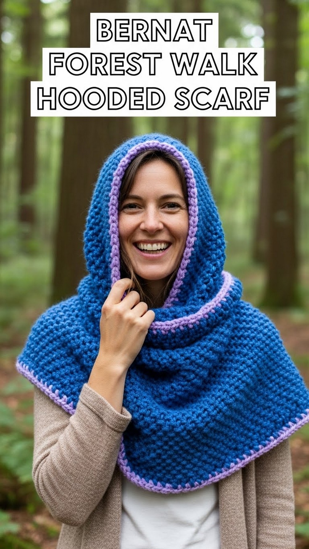 Bernat Forest Walk Hooded Scarf