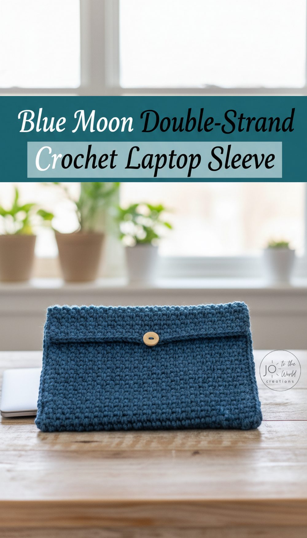 Blue Moon Double-Strand Crochet Laptop Sleeve