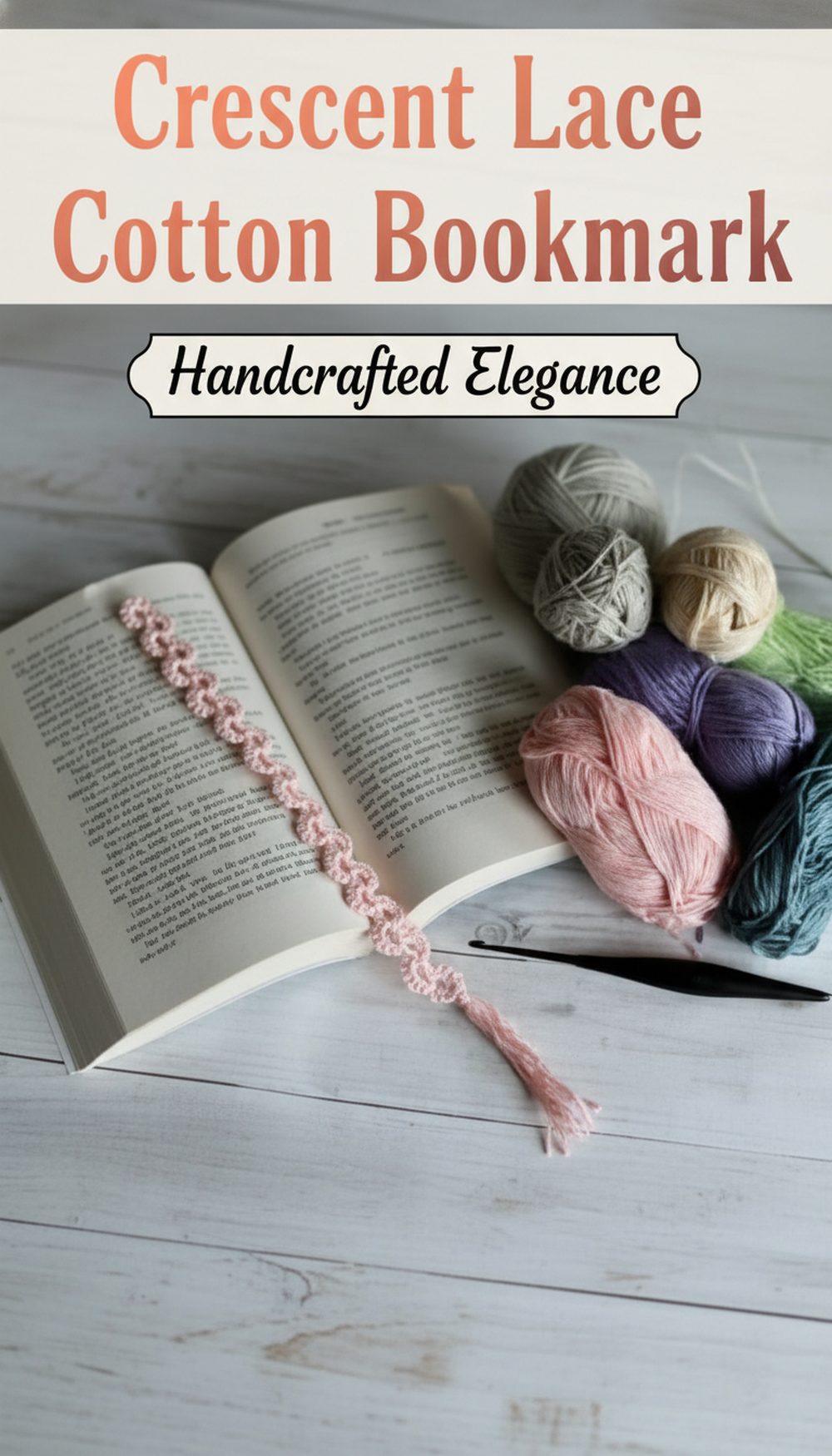 Crescent Lace Cotton Bookmark