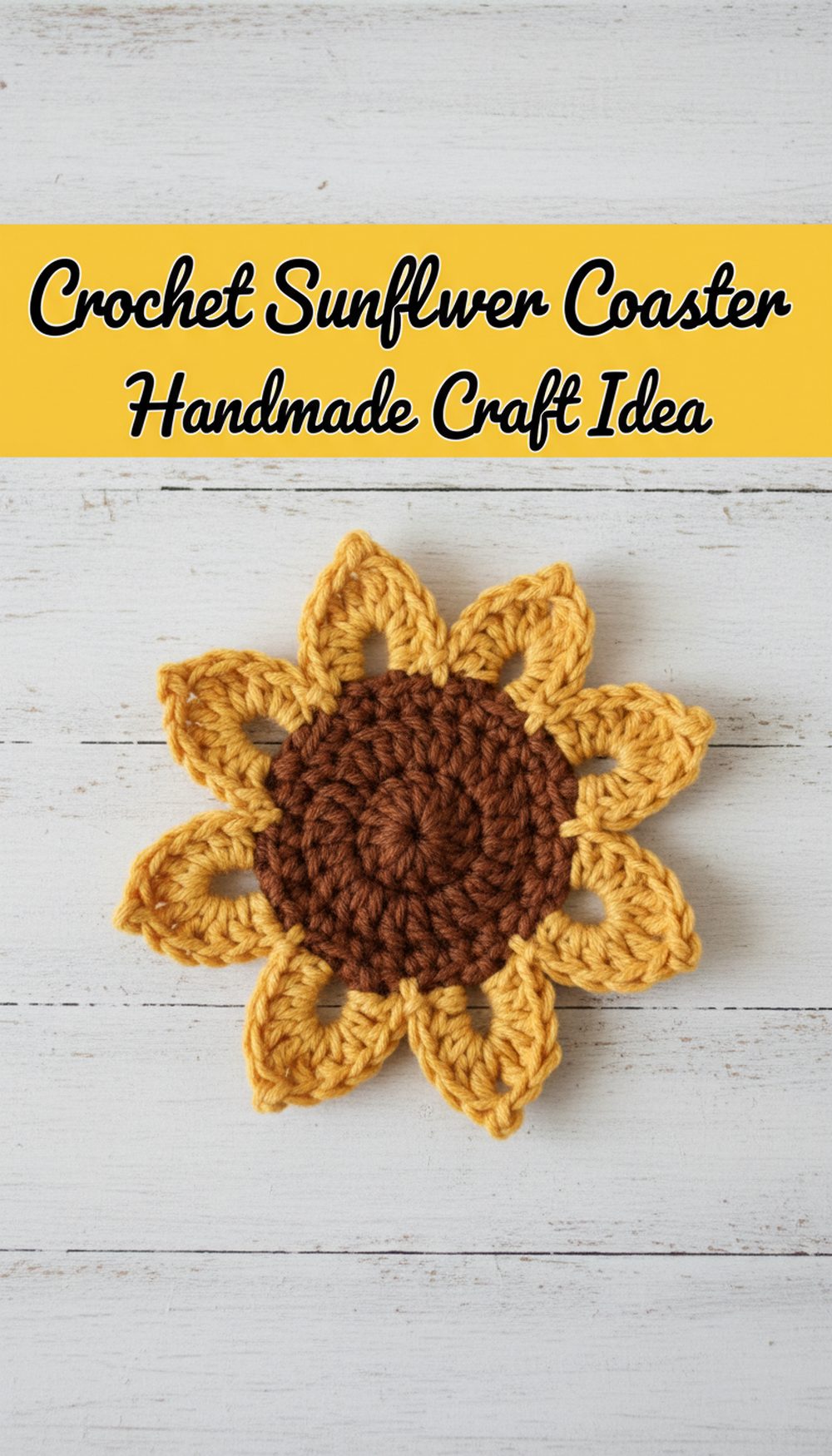 Crochet Sunflower Coaster