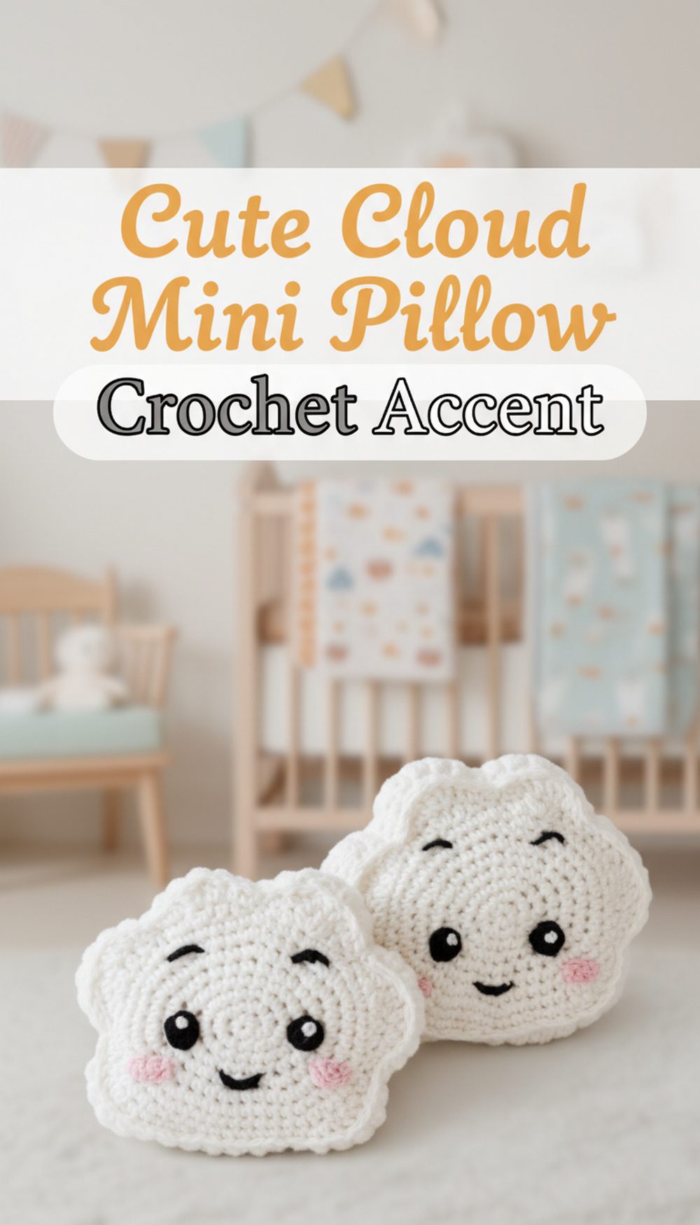 Cute Cloud Mini Pillow Crochet Accent